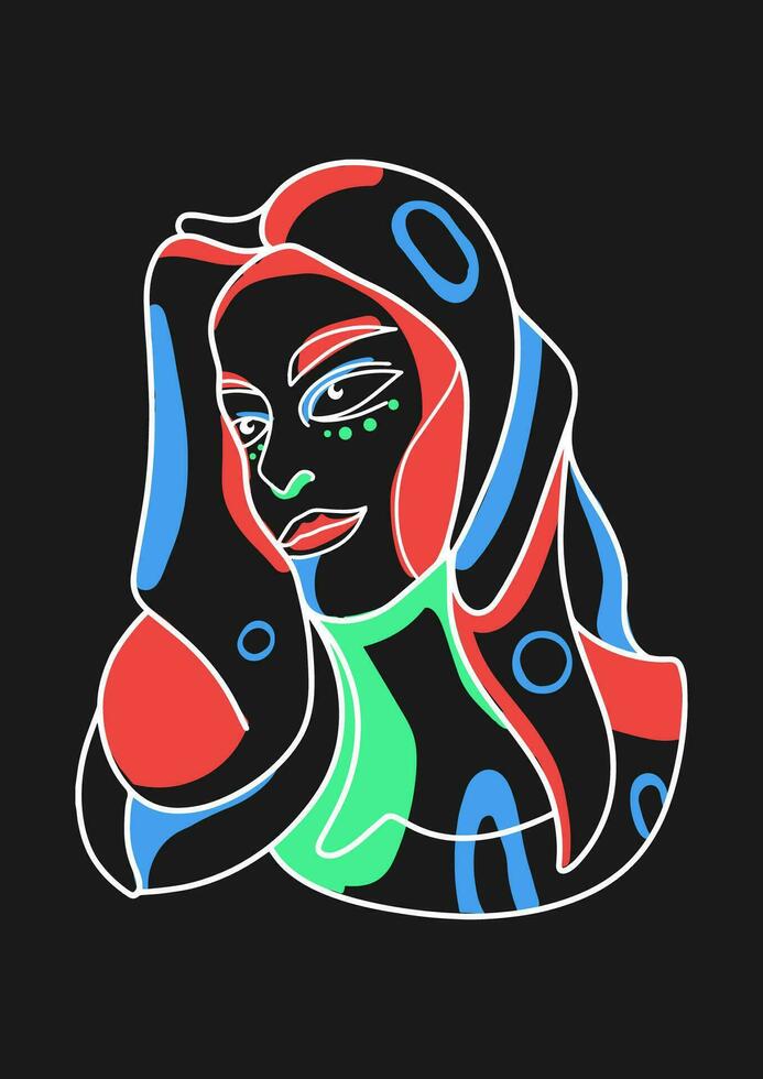 Stunning Girl Designs Bundle with Retro Hand-Drawn Vector Illustrations. Minimalistic Abstract Faces, Hands, and Shapes in Contemporary Silhouette Style.