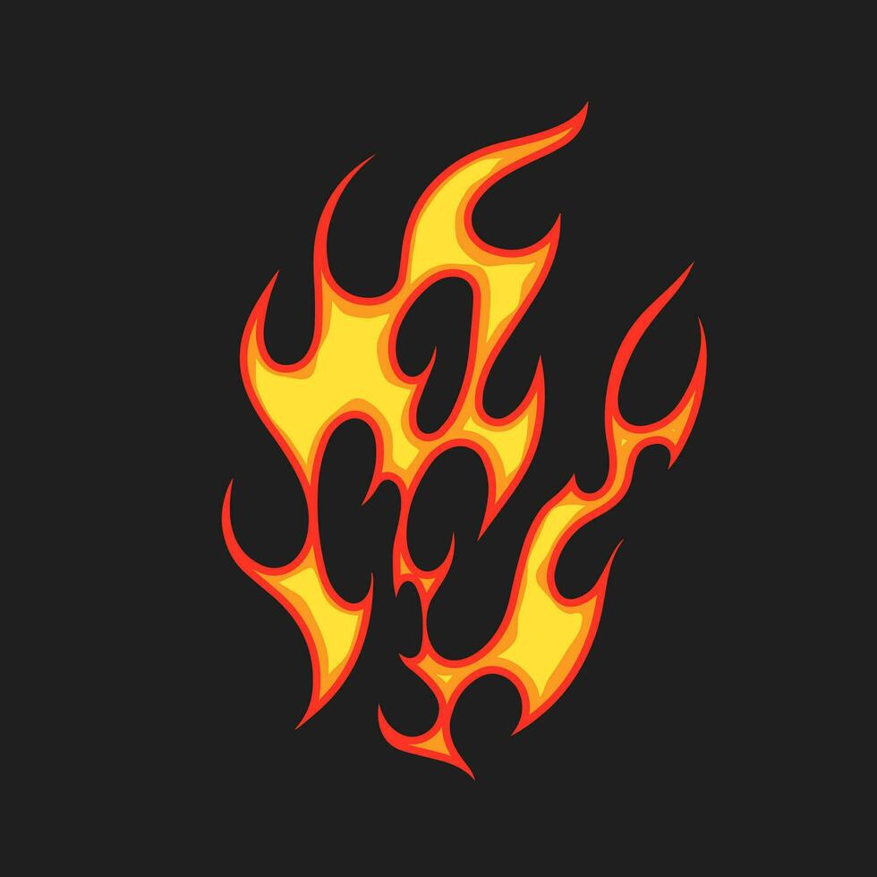 Uniqe and Popular Fire Element Vector Cartoon 2023. Old school seamless pattern for clothing.