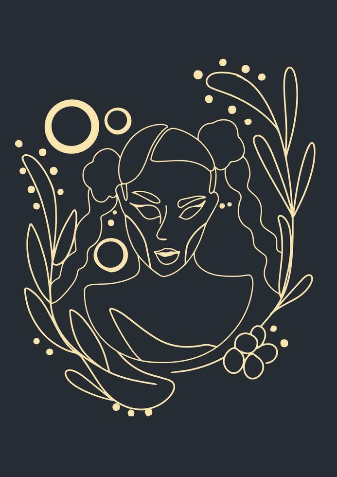Stunning Girl Designs Bundle with Retro Hand-Drawn Vector Illustrations. Minimalistic Abstract Faces, Hands, and Shapes in Contemporary Silhouette Style.
