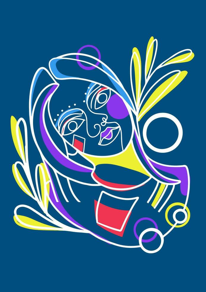 Stunning Girl Designs Bundle with Retro Hand-Drawn Vector Illustrations. Minimalistic Abstract Faces, Hands, and Shapes in Contemporary Silhouette Style.
