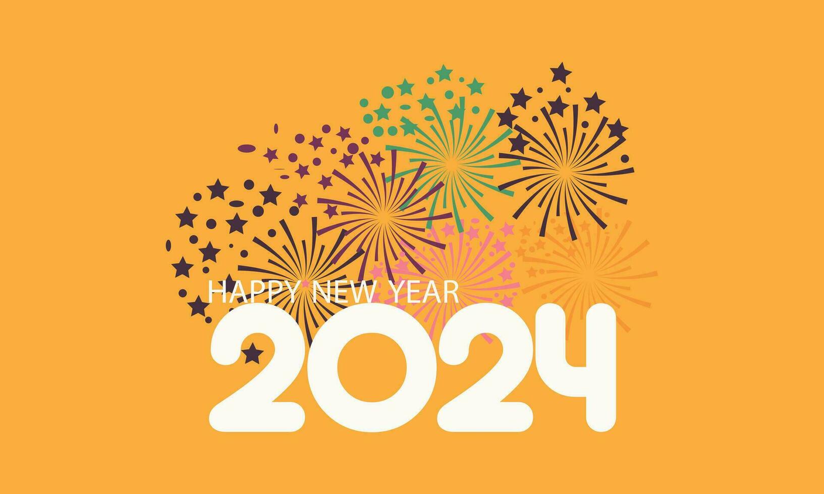 New Year's Eve 2024 Countdown Celebration and Party Concept with Fireworks, Champagne, and Festive Fun. Holiday greeting card, background, banner, card, poster design. vector