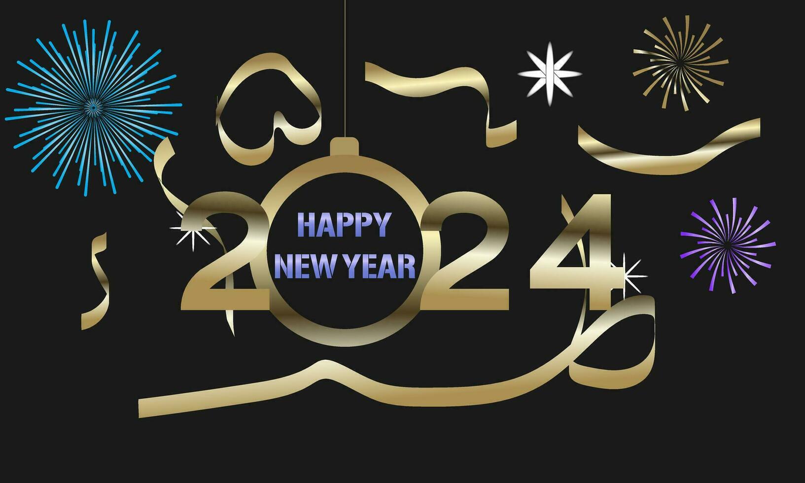 New Year's Eve 2024 Countdown Celebration and Party Concept with