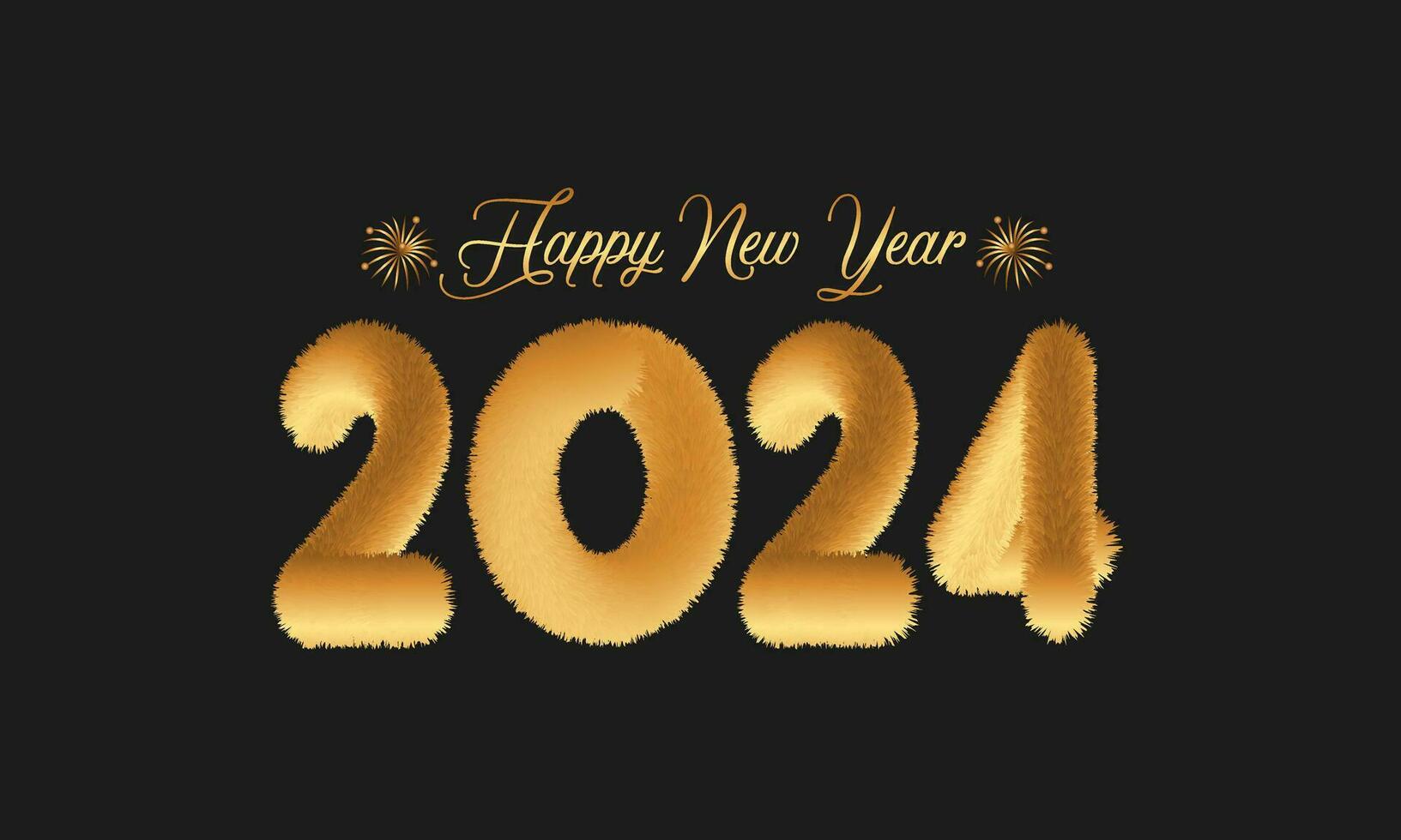 Happy New Year 2024 Celebration Festive Concept with Fireworks, Party Hats, and Christmas ball. background, banner, card, celebration poster, party invitation or calendar. vector