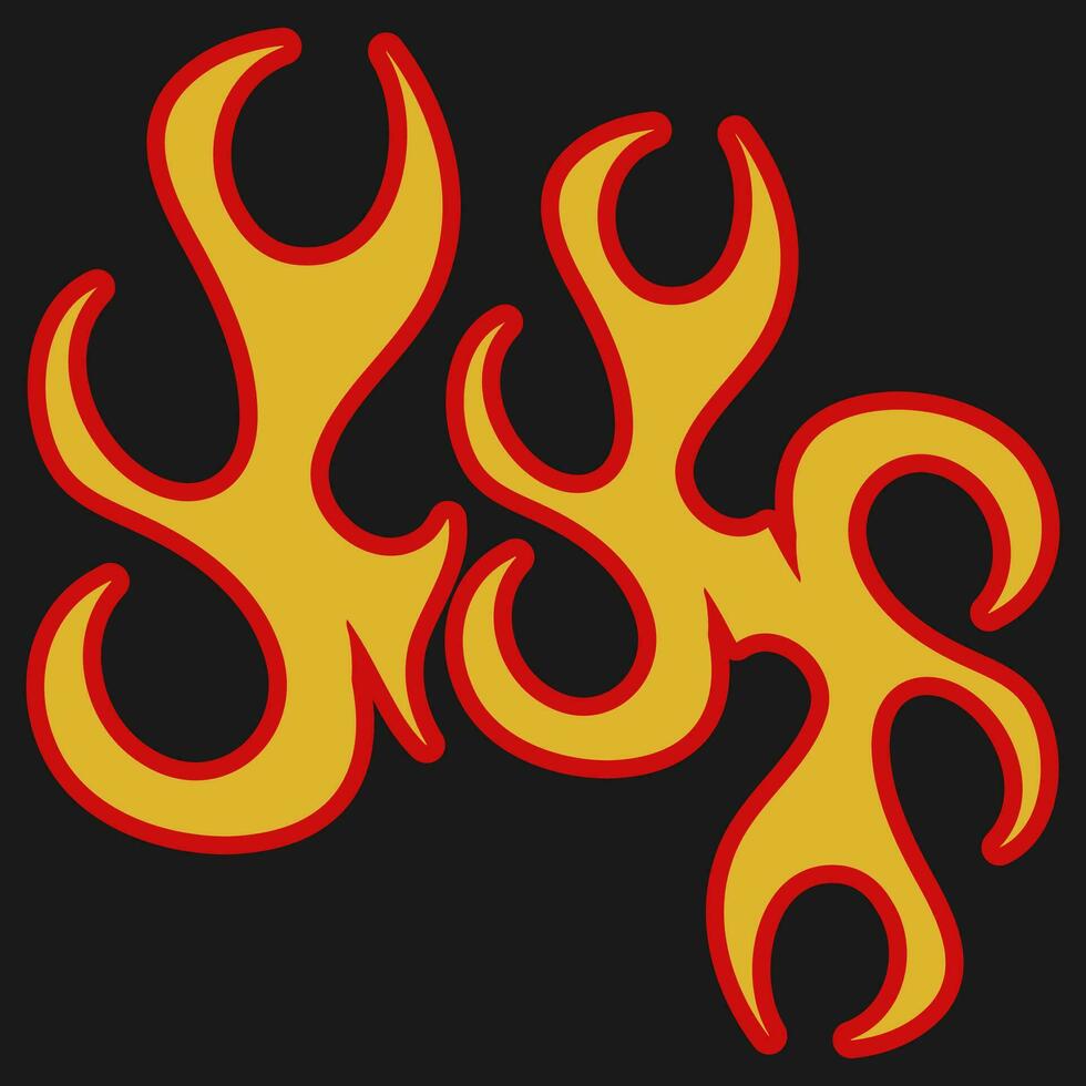 Trending Hand Drawn Vector Flames for Fashion T-Shirts, Hoodies, and streetwear element