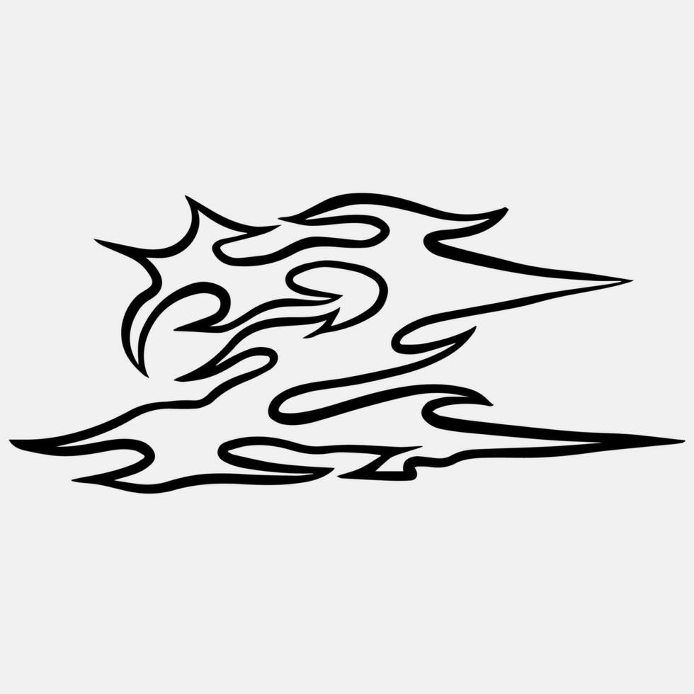 Retro Fire Elements for Streetwear  and Y2K style Apparel Vector Graphics Collection