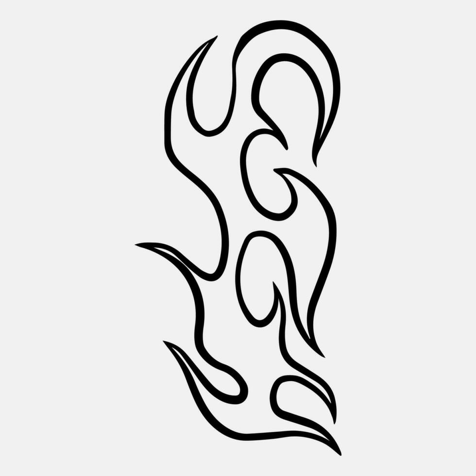Retro Fire Elements for Streetwear  and Y2K style Apparel Vector Graphics Collection