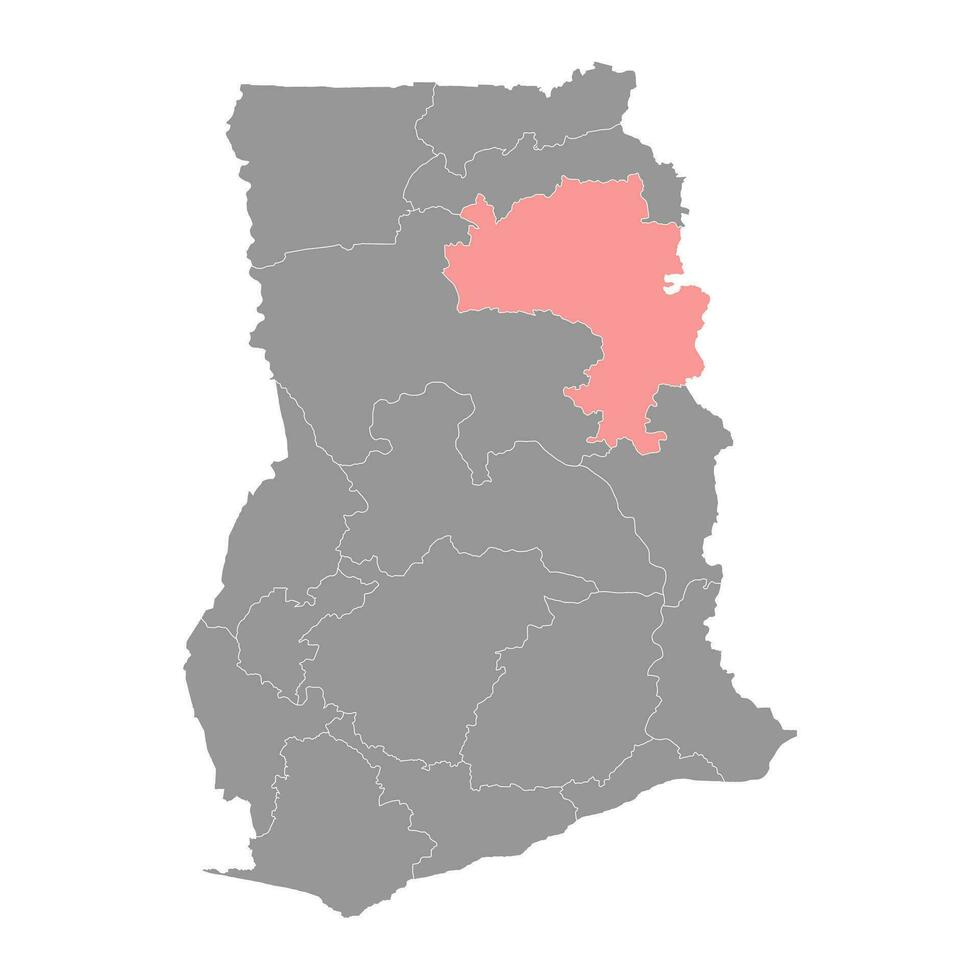 del Norte región mapa, administrativo división de Ghana. vector ilustración.