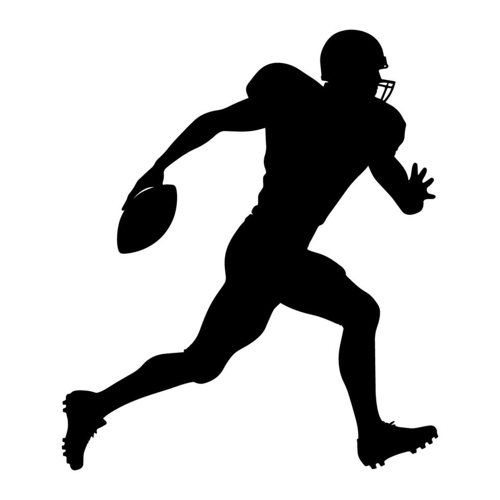 American football player running silhouette. Vector illustration