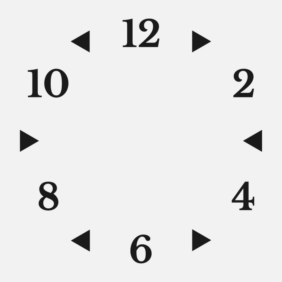Clock face on a white background. 12 hours watch dial with round scale. Vector illustration