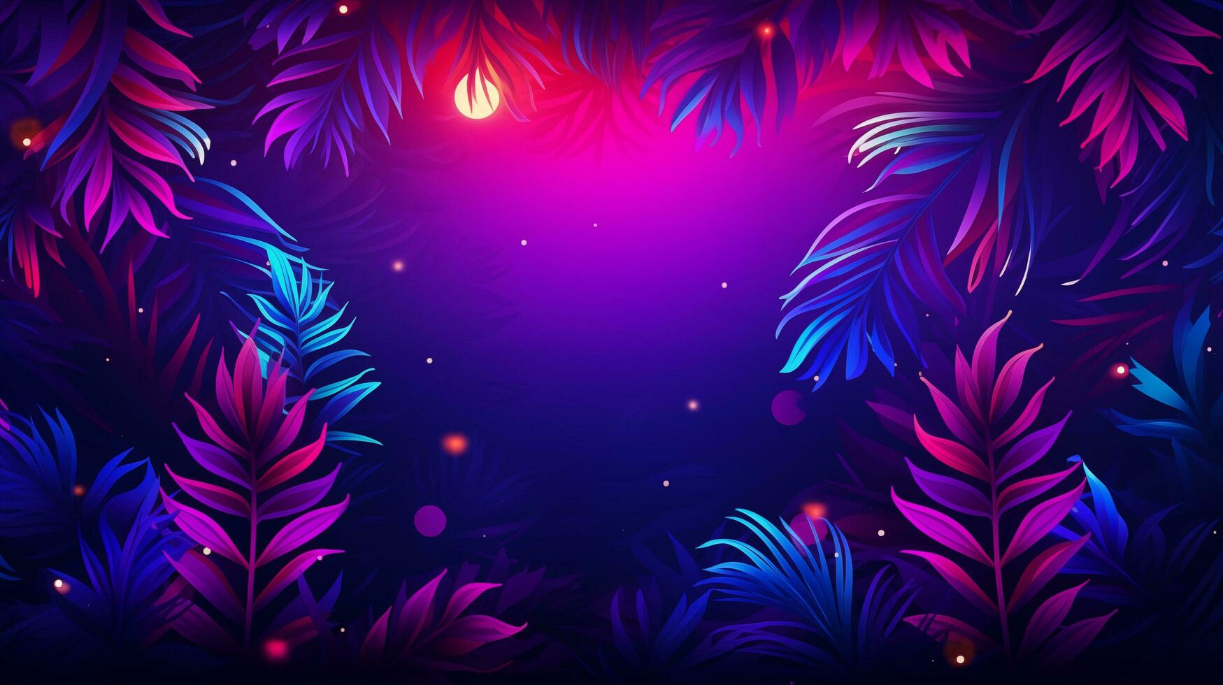 Neon trendy foliage background, banner, poster, space for text and design photo