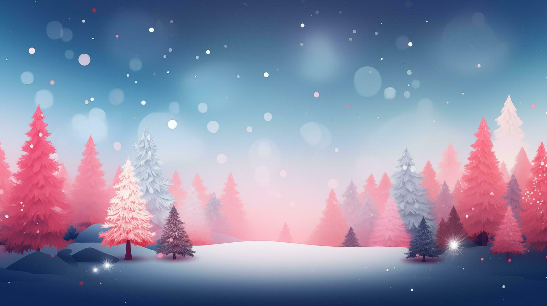 Christmas background with Christmas trees, banner, place for design photo