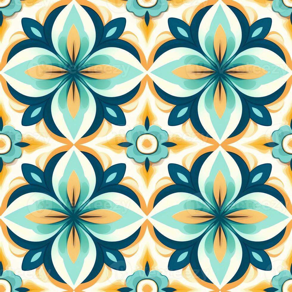 Art deco seamless geometric pattern, arabesque, azulejo. Print for printing on fabric, wrapping paper, scrapbooking photo