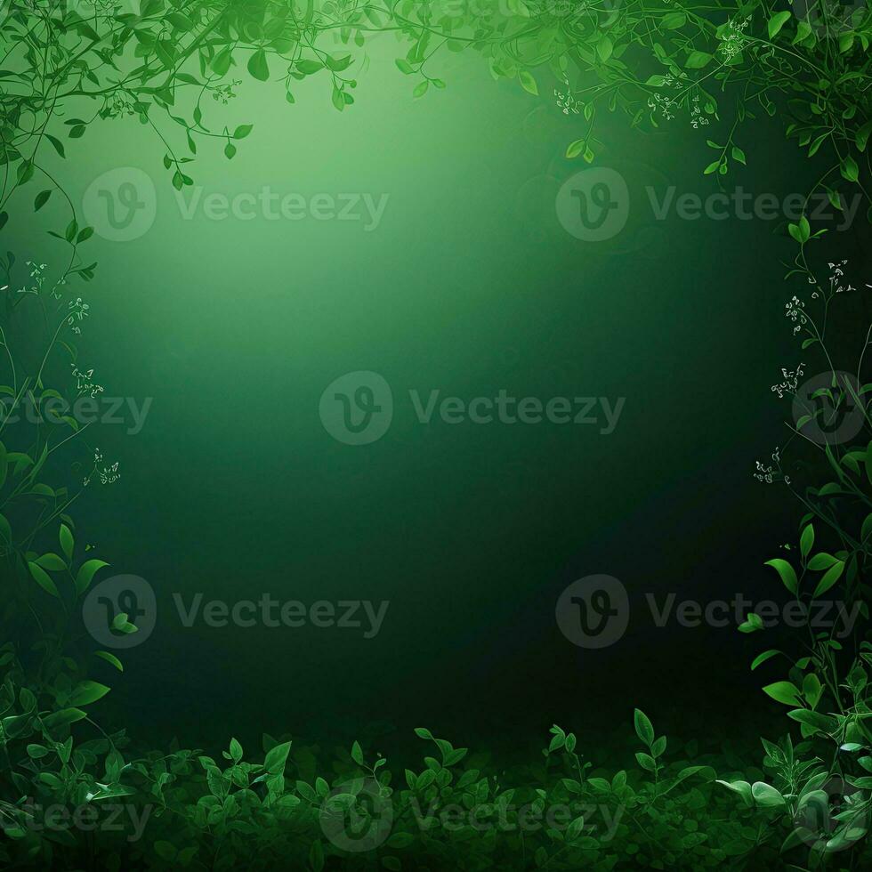 Green background with leaves, blur effect, gradient, bokeh photo