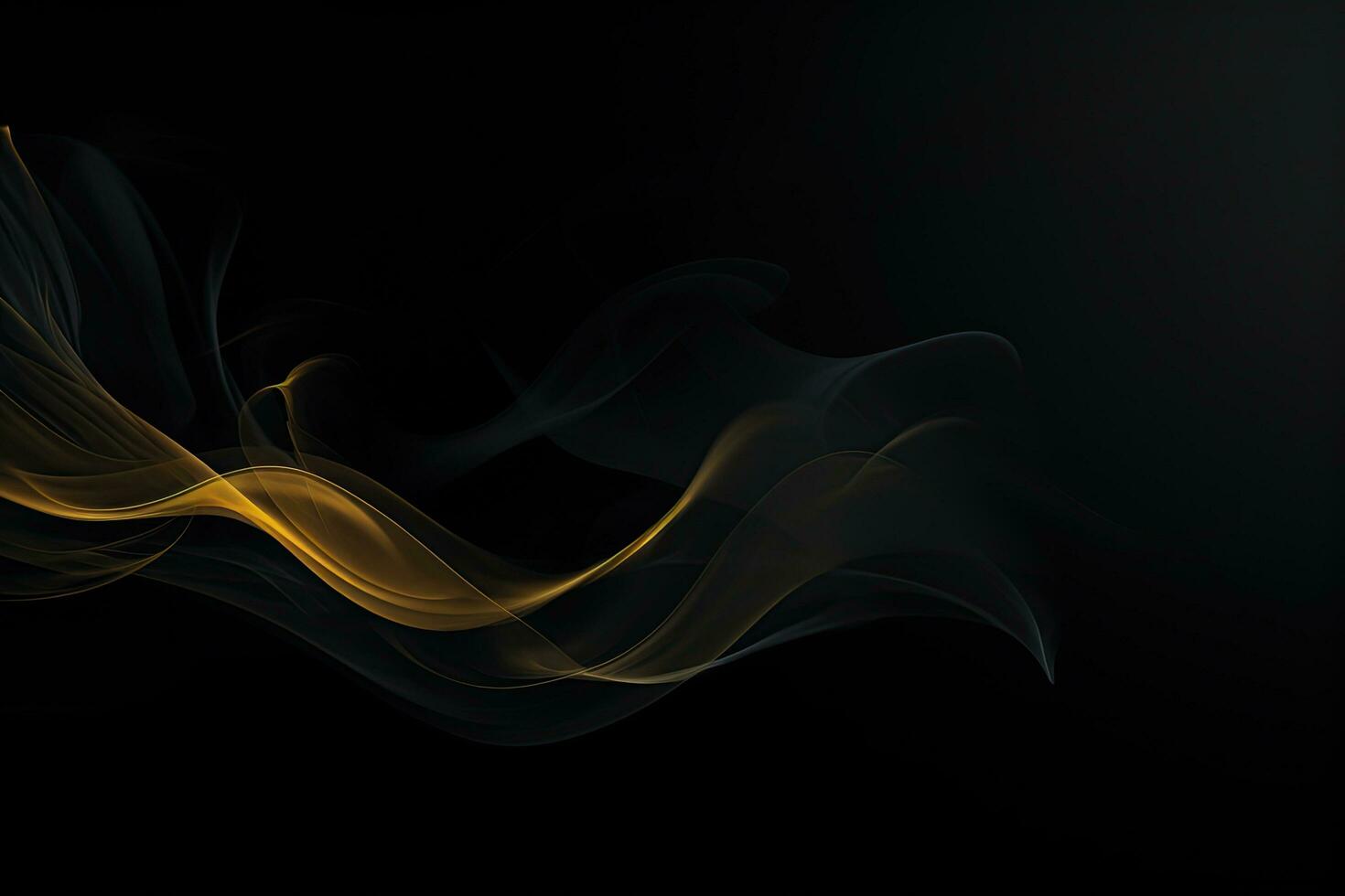 Simple black background, empty space for text, smoke, waves photo