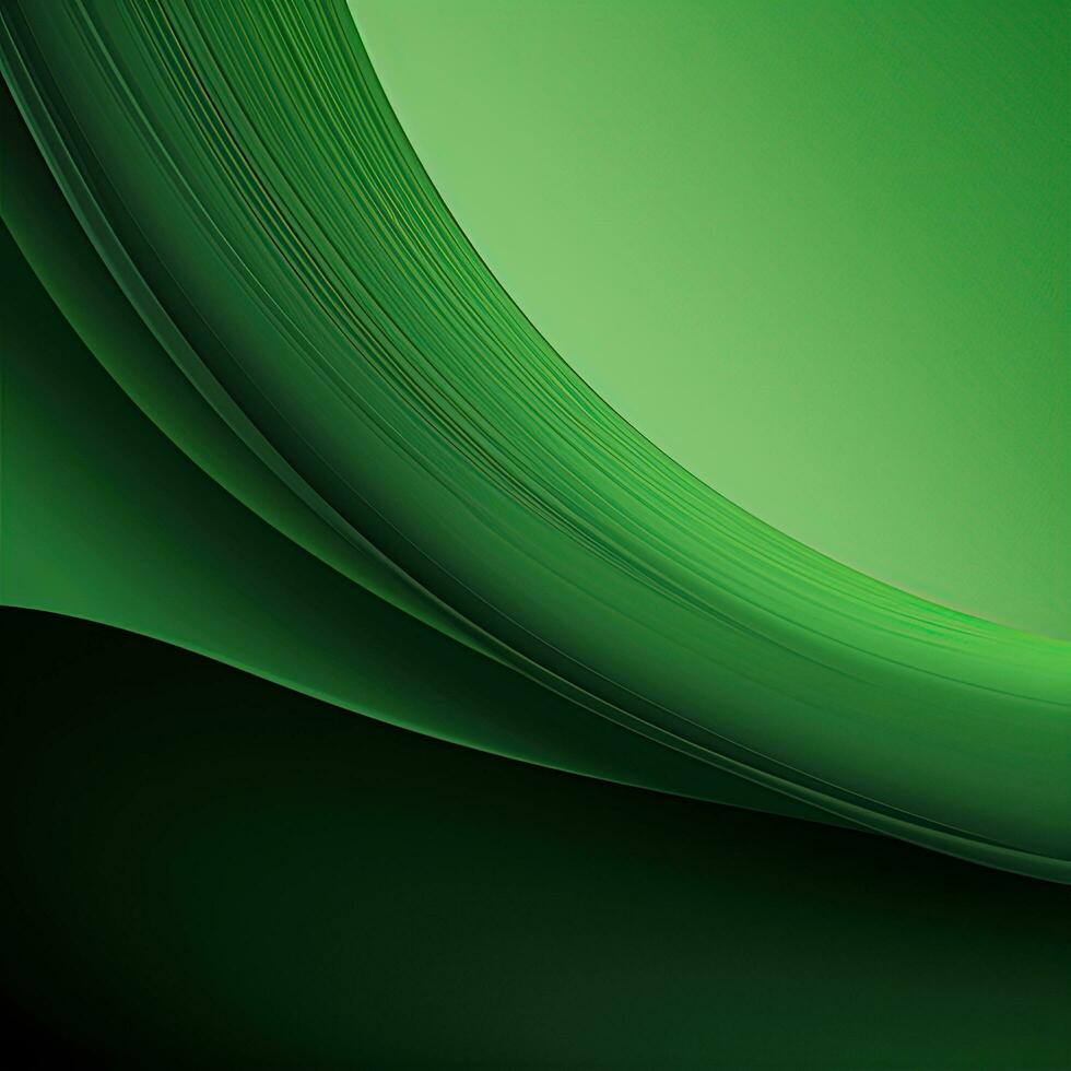 Simple empty green background, wavy lines, gradient photo