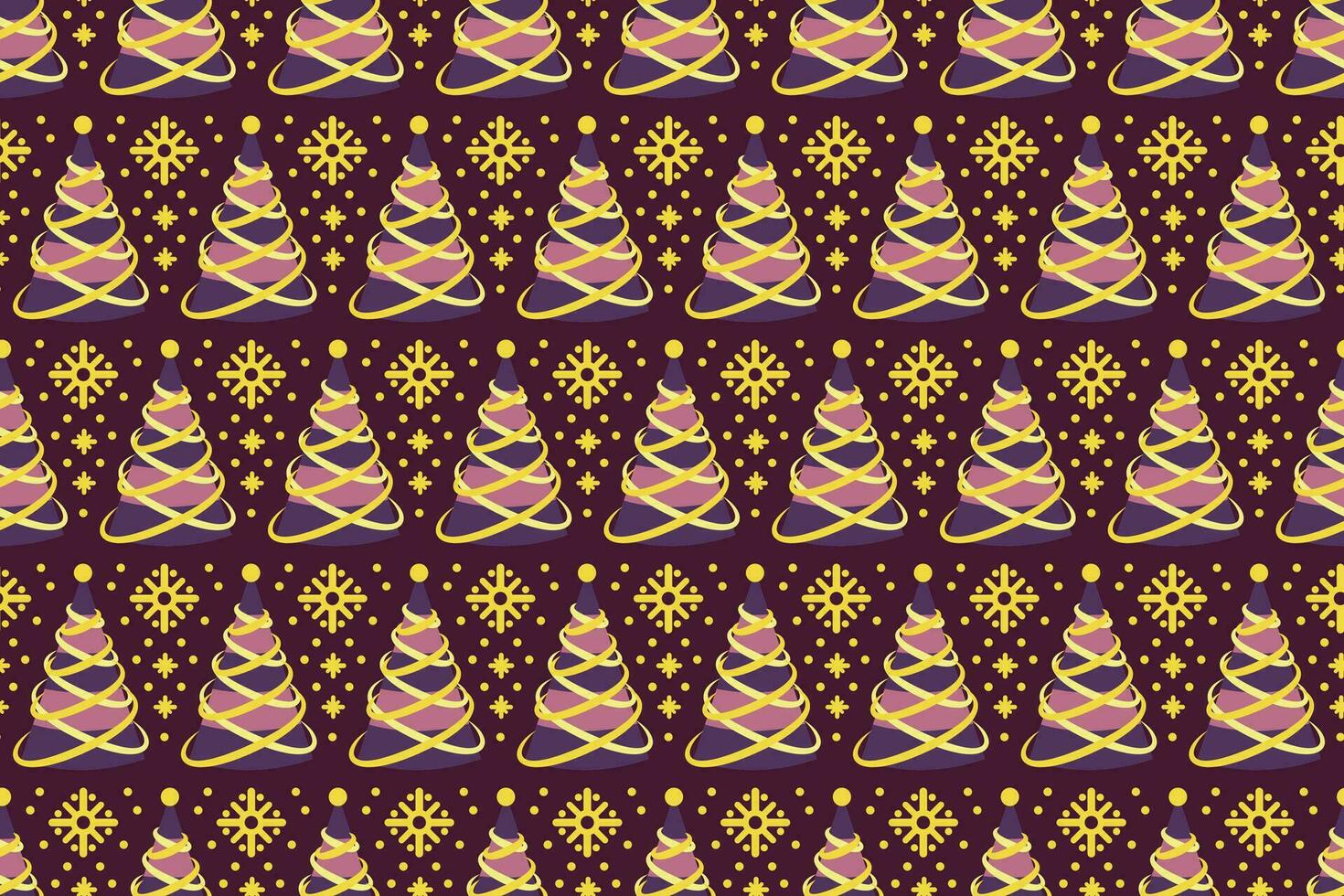 Seamless pattern with Christmas trees, endless repeating New Year event colorful pattern with decorative, stylized Christmas trees. vector