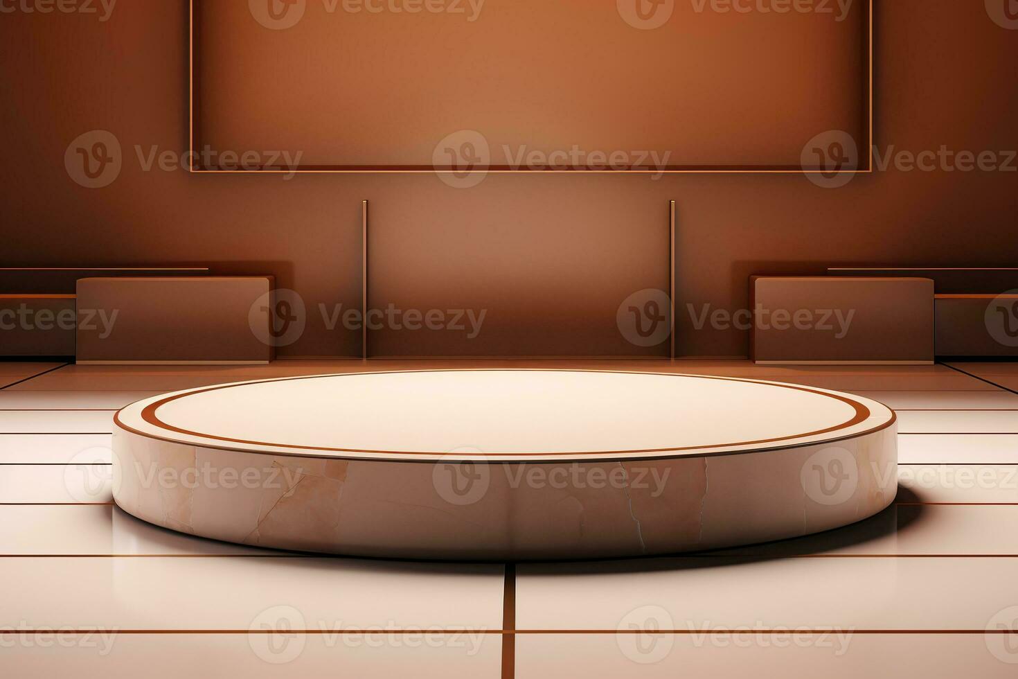 Empty minimalistic podium, stage, stand, pedestal for goods photo