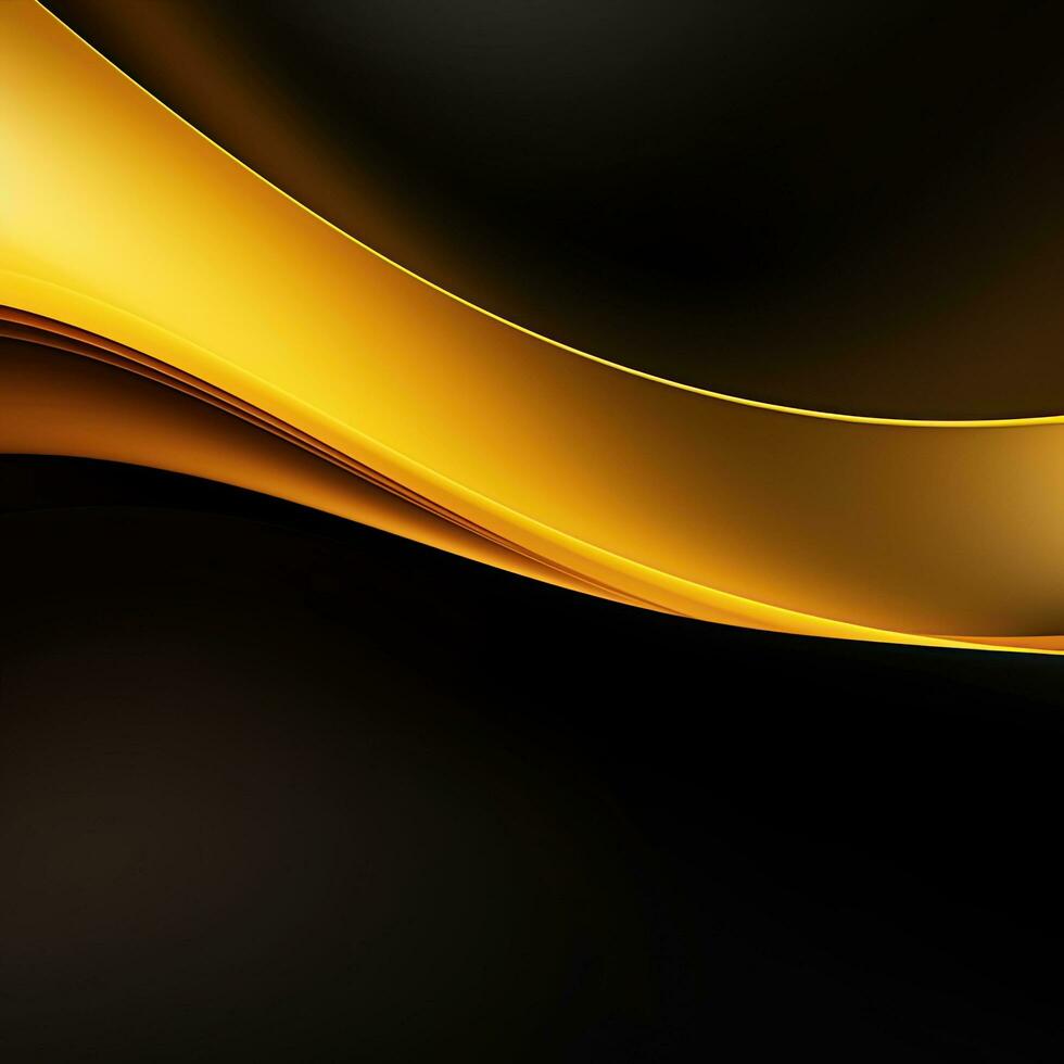 Simple abstract yellow black background, wavy lines photo