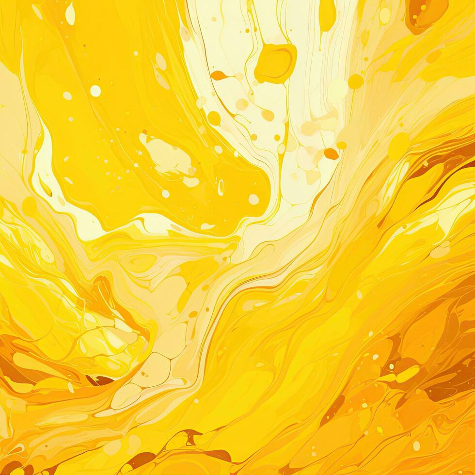 Simple abstract yellow background, splashes of paint, brush strokes photo