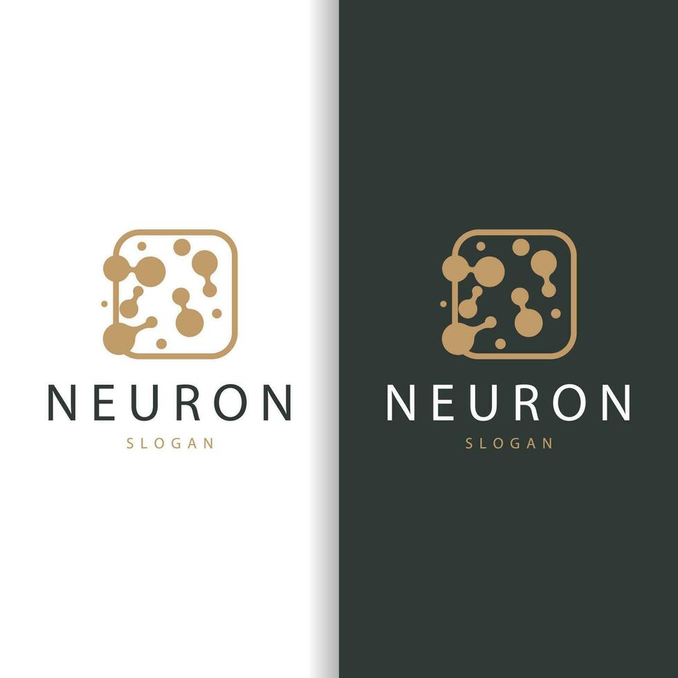 Neuron Logo, Neuron Nerve or Seaweed Vector Abstract Molecule Design, Template Illustration