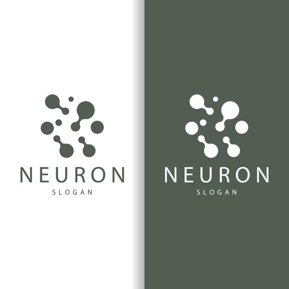 Neuron Logo, Neuron Nerve or Seaweed Vector Abstract Molecule Design, Template Illustration