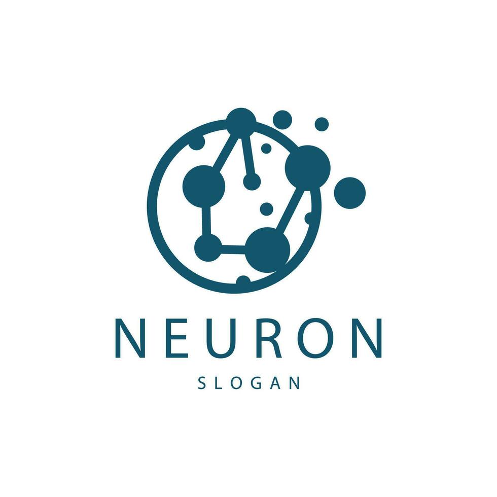 Neuron Logo, Neuron Nerve or Seaweed Vector Abstract Molecule Design, Template Illustration