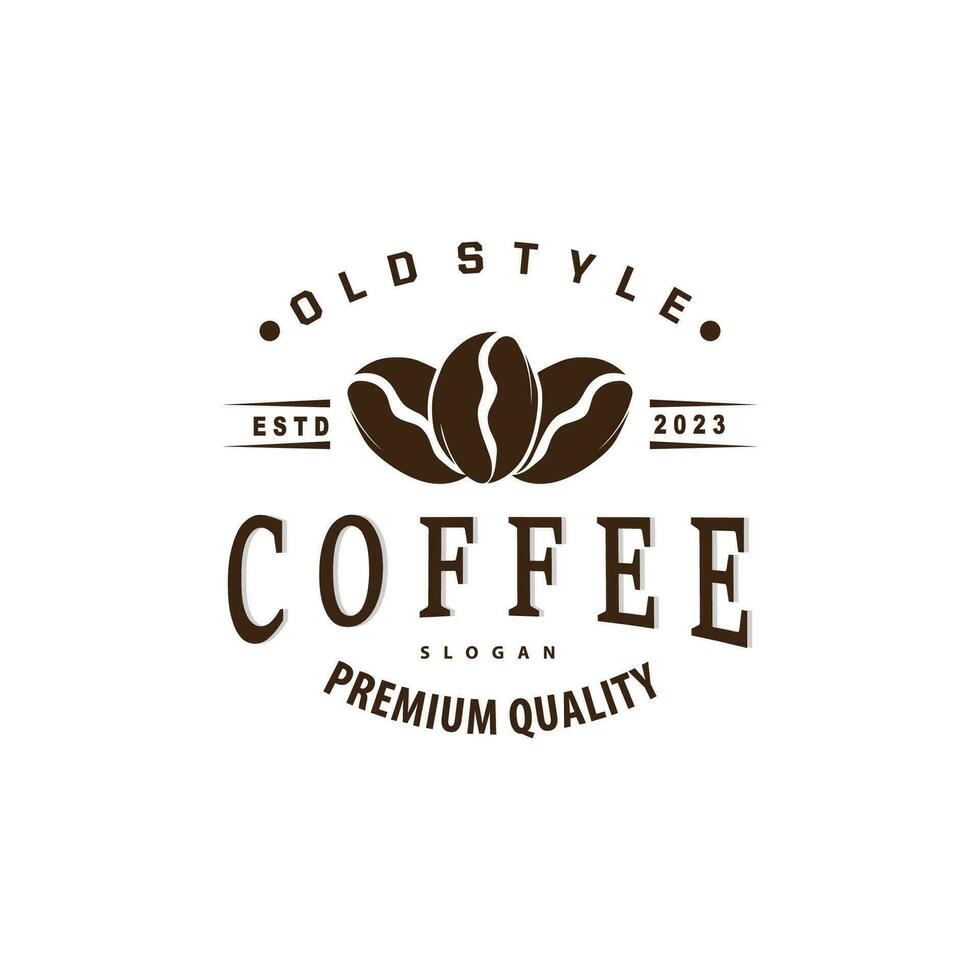 Coffee Logo, Simple Caffeine Drink Design from Coffee Beans, for Cafe, Bar, Restaurant or Product Brand Business vector