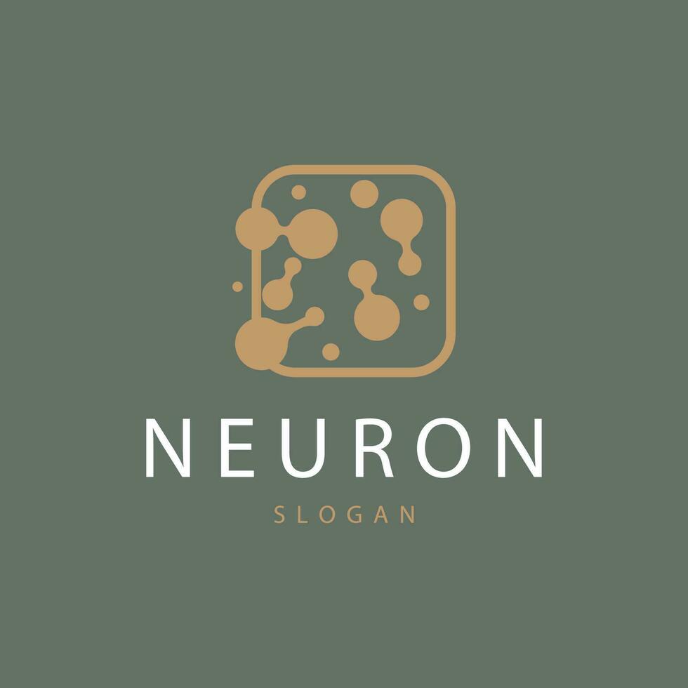 Neuron Logo, Neuron Nerve or Seaweed Vector Abstract Molecule Design, Template Illustration