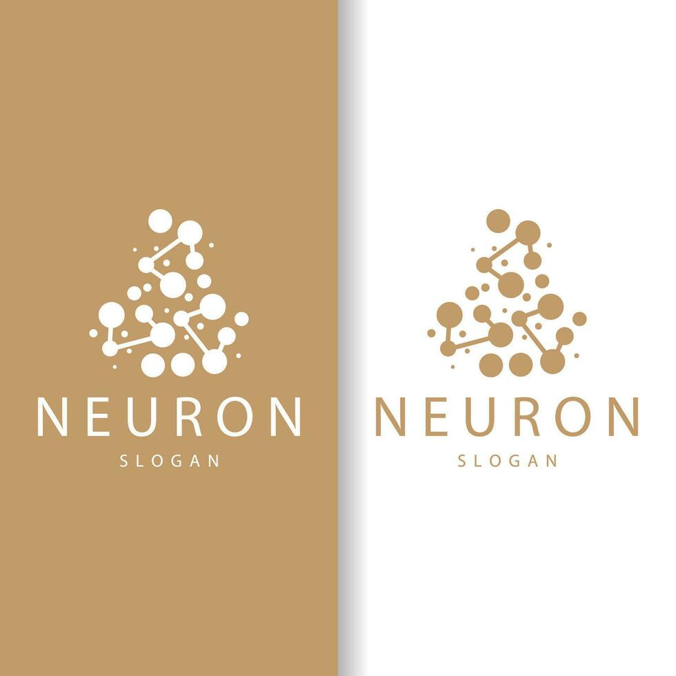 Neuron Logo, Neuron Nerve or Seaweed Vector Abstract Molecule Design, Template Illustration