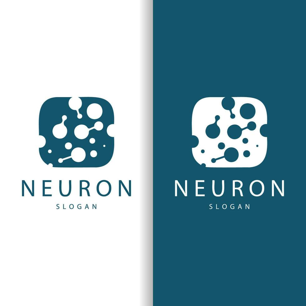 Neuron Logo, Neuron Nerve or Seaweed Vector Abstract Molecule Design, Template Illustration