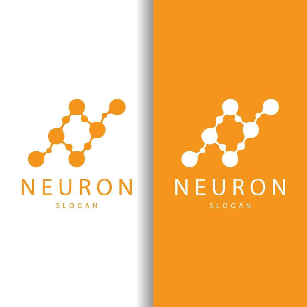 Neuron Logo, Neuron Nerve or Seaweed Vector Abstract Molecule Design, Template Illustration