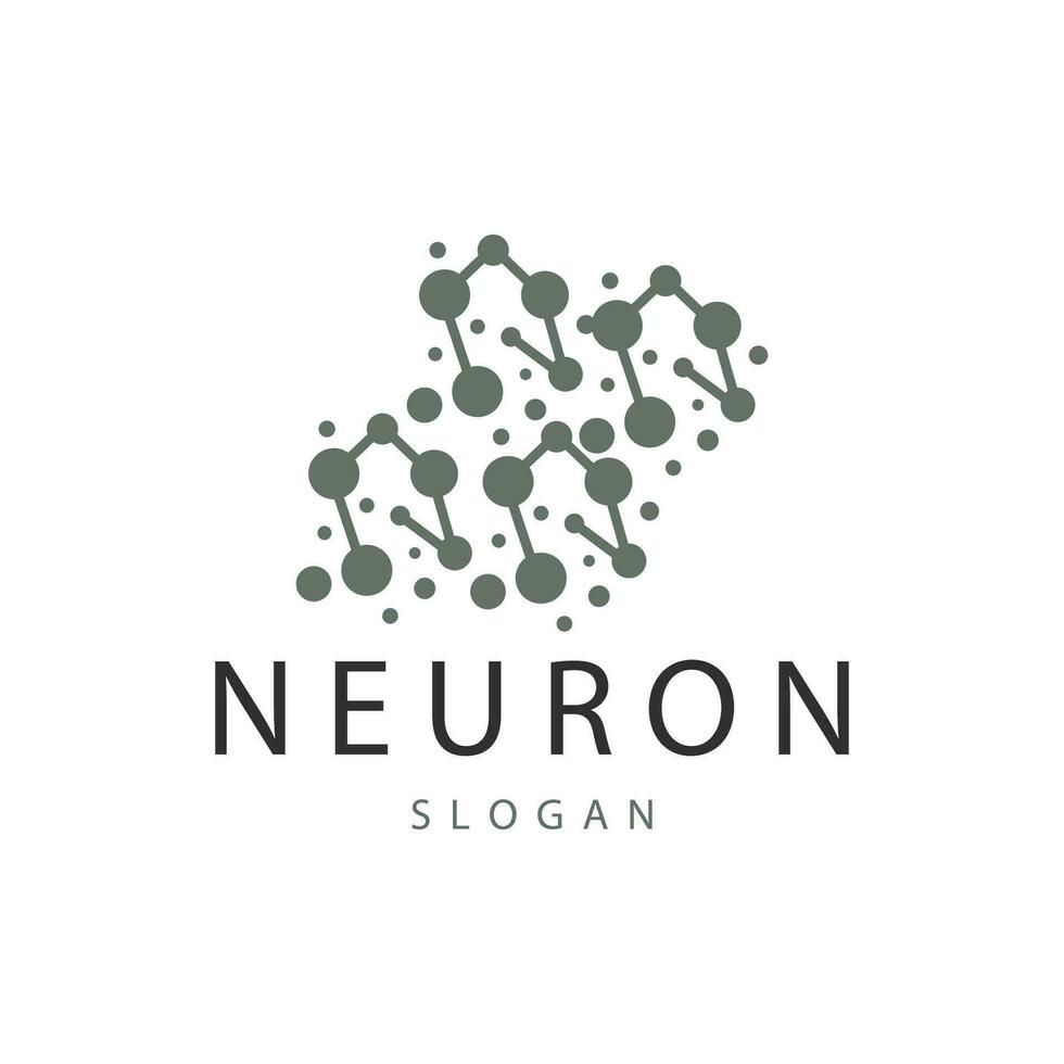 Neuron Logo, Neuron Nerve or Seaweed Vector Abstract Molecule Design, Template Illustration