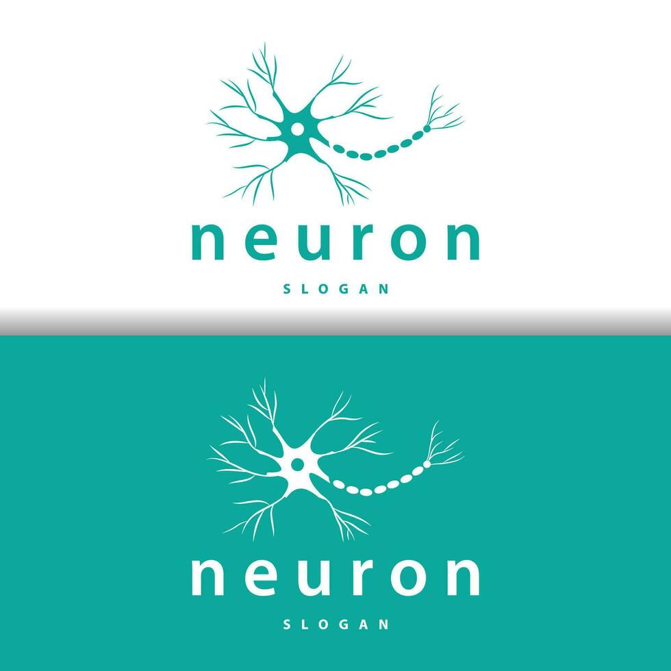 Neuron Logo, Neuron Nerve or Seaweed Vector Abstract Molecule Design, Template Illustration