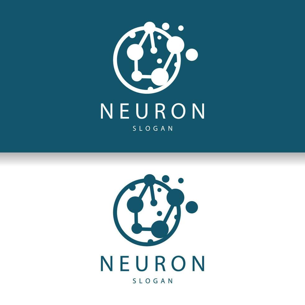 Neuron Logo, Neuron Nerve or Seaweed Vector Abstract Molecule Design, Template Illustration