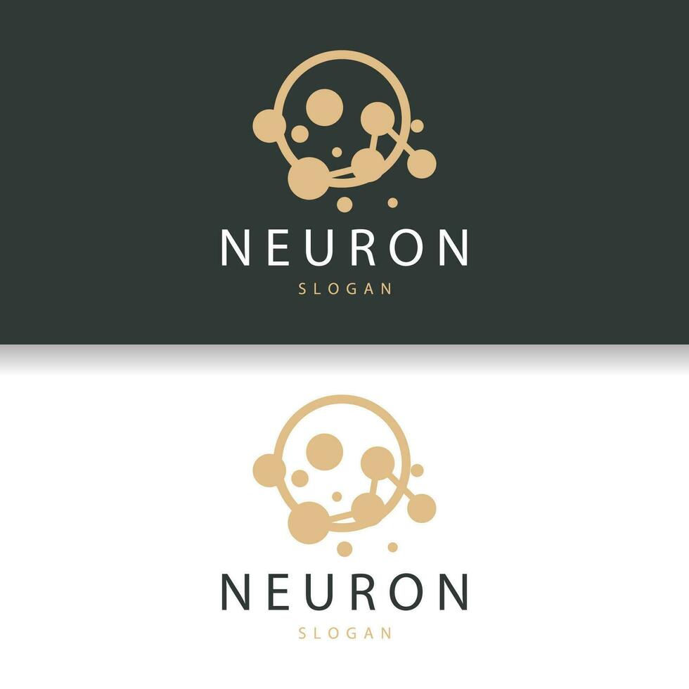 Neuron Logo, Neuron Nerve or Seaweed Vector Abstract Molecule Design, Template Illustration