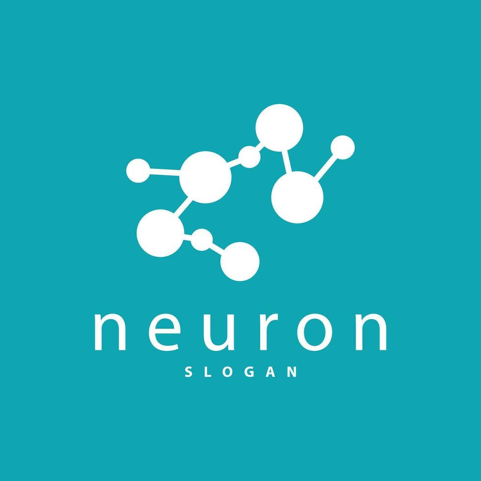Neuron Logo, Neuron Nerve or Seaweed Vector Abstract Molecule Design, Template Illustration