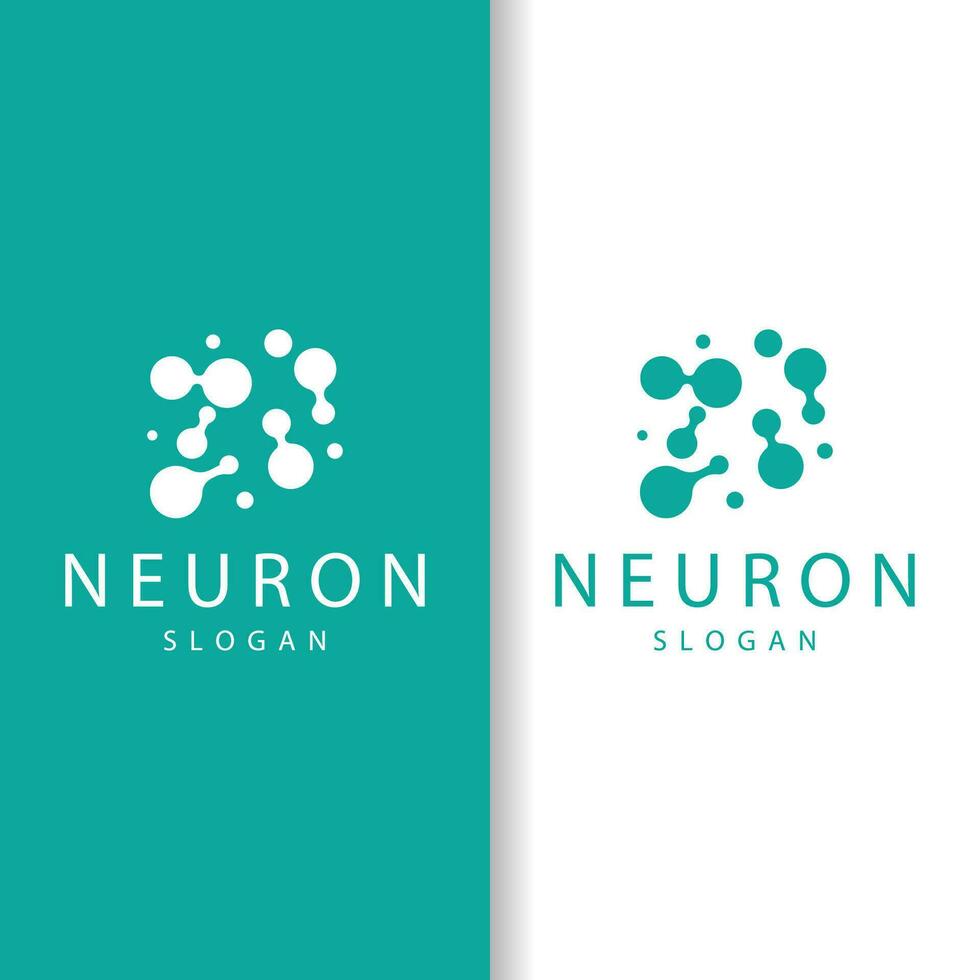 Neuron Logo, Neuron Nerve or Seaweed Vector Abstract Molecule Design, Template Illustration