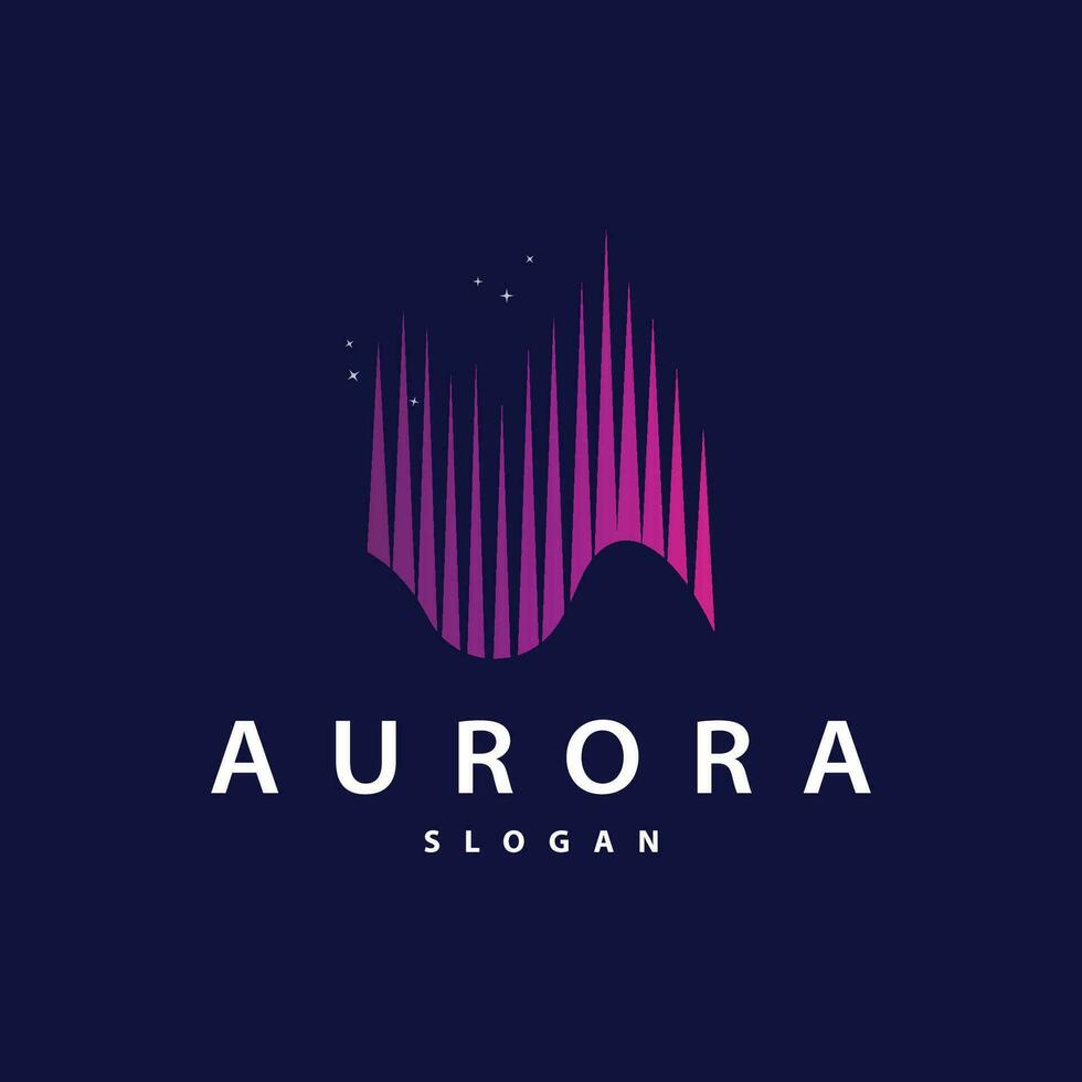 Aurora Light Wave Sky View Logo, Simple Abstract Templet Illustration Design vector