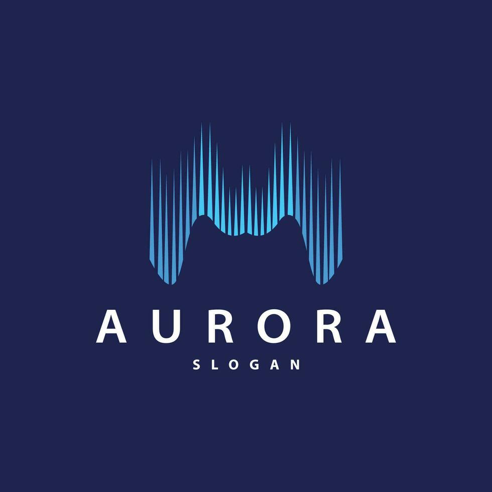 Aurora Light Wave Sky View Logo, Simple Abstract Templet Illustration Design vector