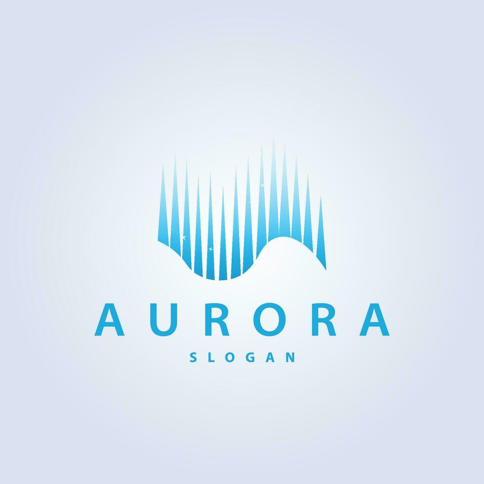 Aurora Light Wave Sky View Logo, Simple Abstract Templet Illustration Design vector