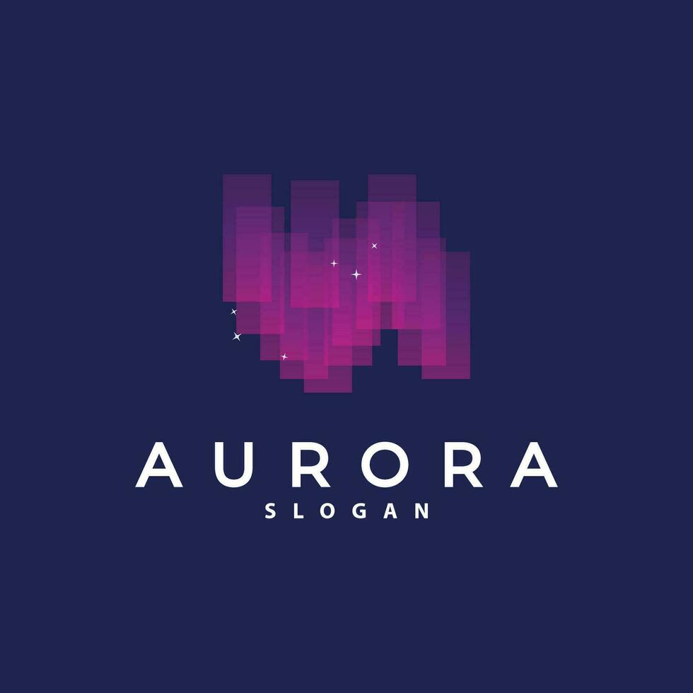 Aurora Light Wave Sky View Logo, Simple Abstract Templet Illustration Design vector