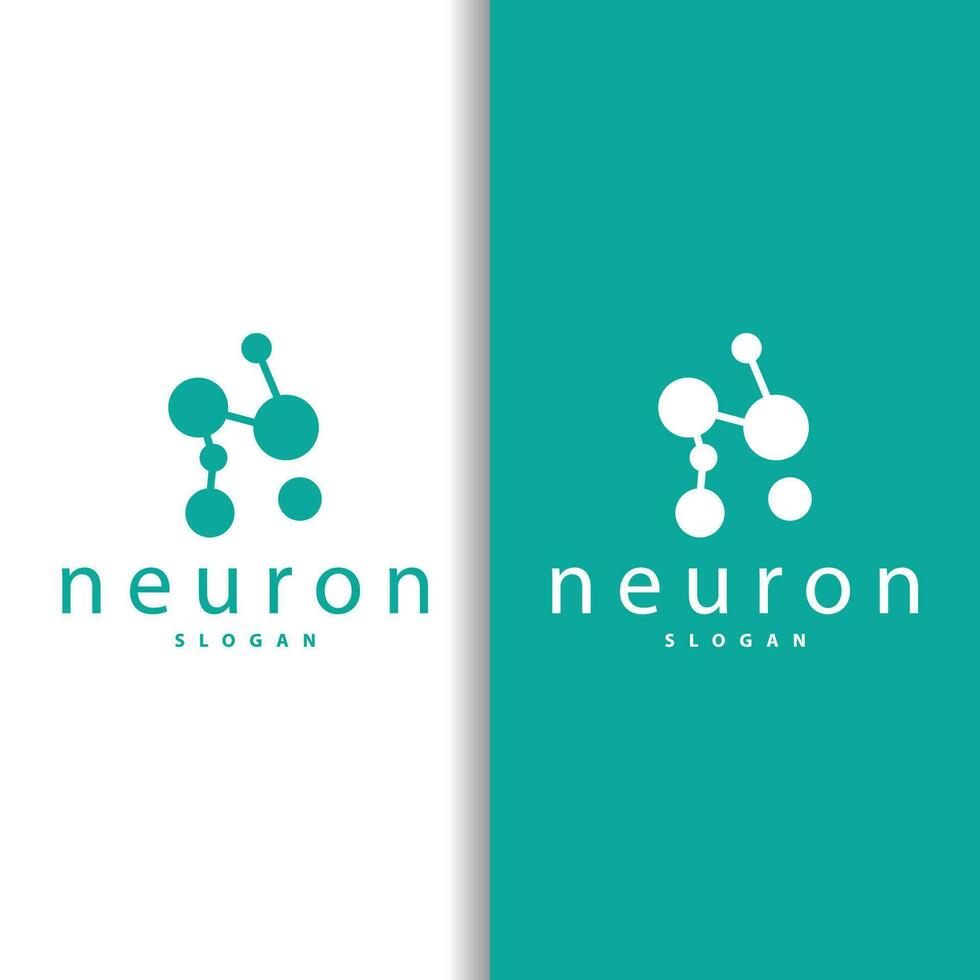 Neuron Logo, Neuron Nerve or Seaweed Vector Abstract Molecule Design, Template Illustration