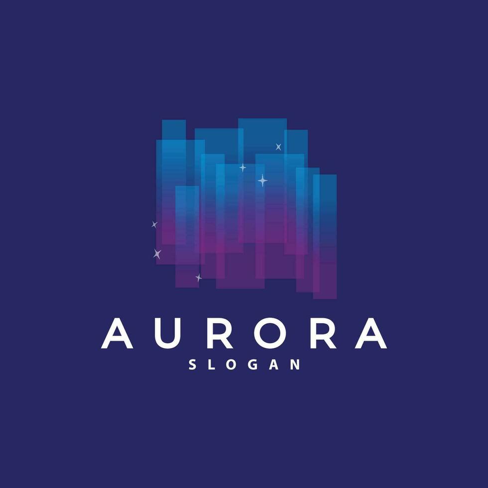 Aurora Light Wave Sky View Logo, Simple Abstract Templet Illustration Design vector