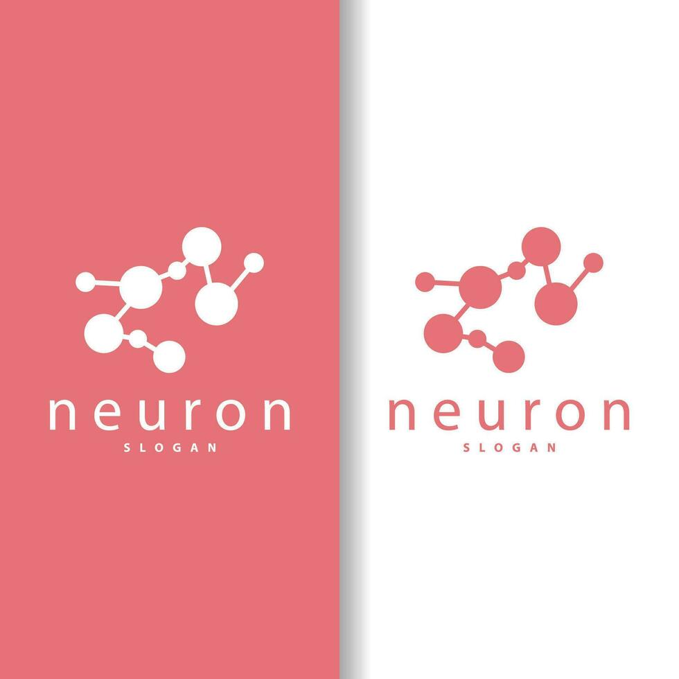 Neuron Logo, Neuron Nerve or Seaweed Vector Abstract Molecule Design, Template Illustration