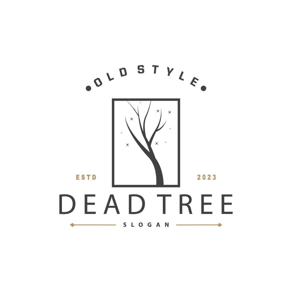 seco árbol logo, muerto árbol planta diseño vector silueta ilustración modelo