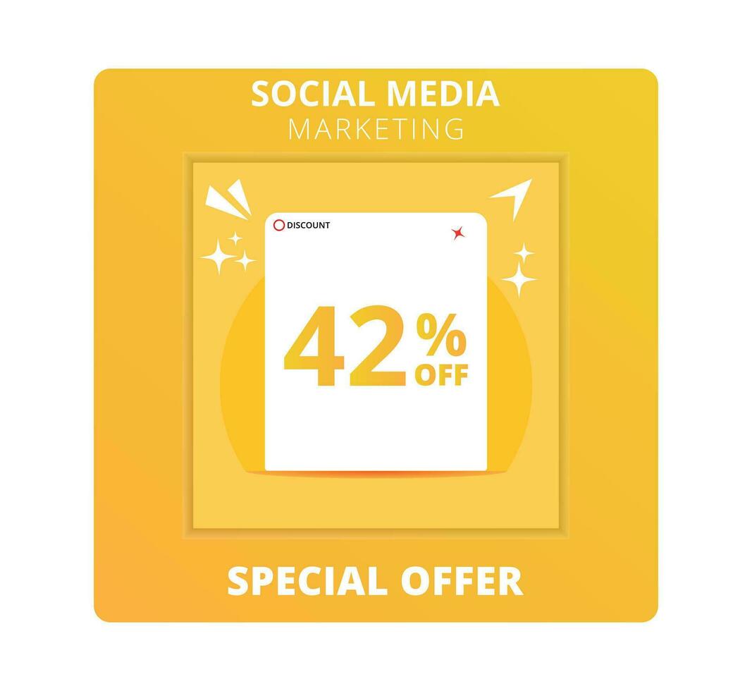 42 percent off Sale. Special offer symbol. Save 42 percentages. Vector illustration