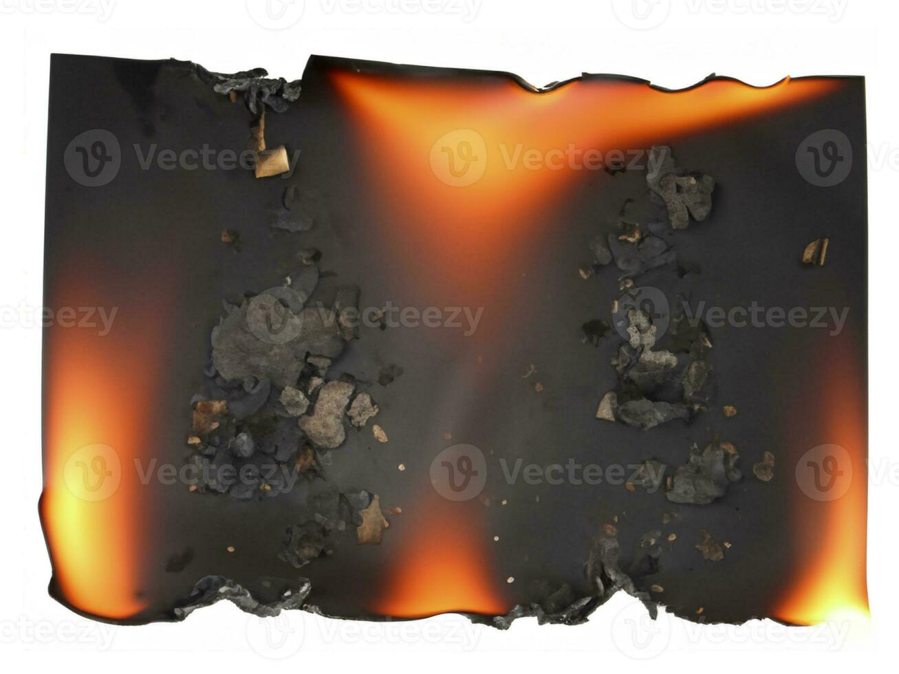 fire paper isolated on white background photo