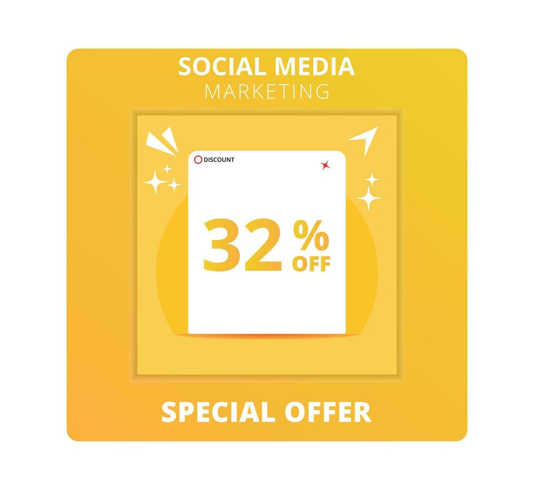 32 percent off Sale. Special offer symbol. Save 32 percentages. Vector illustration