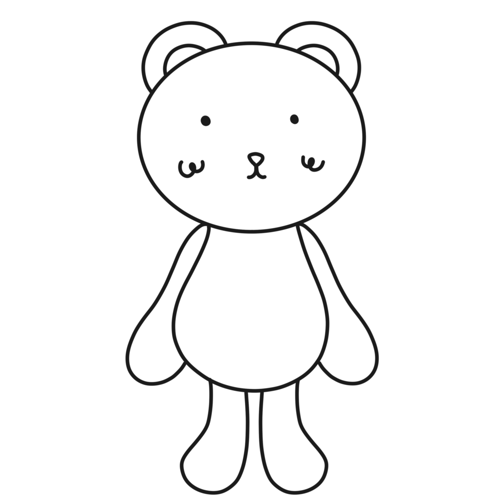 mano disegnato orso png