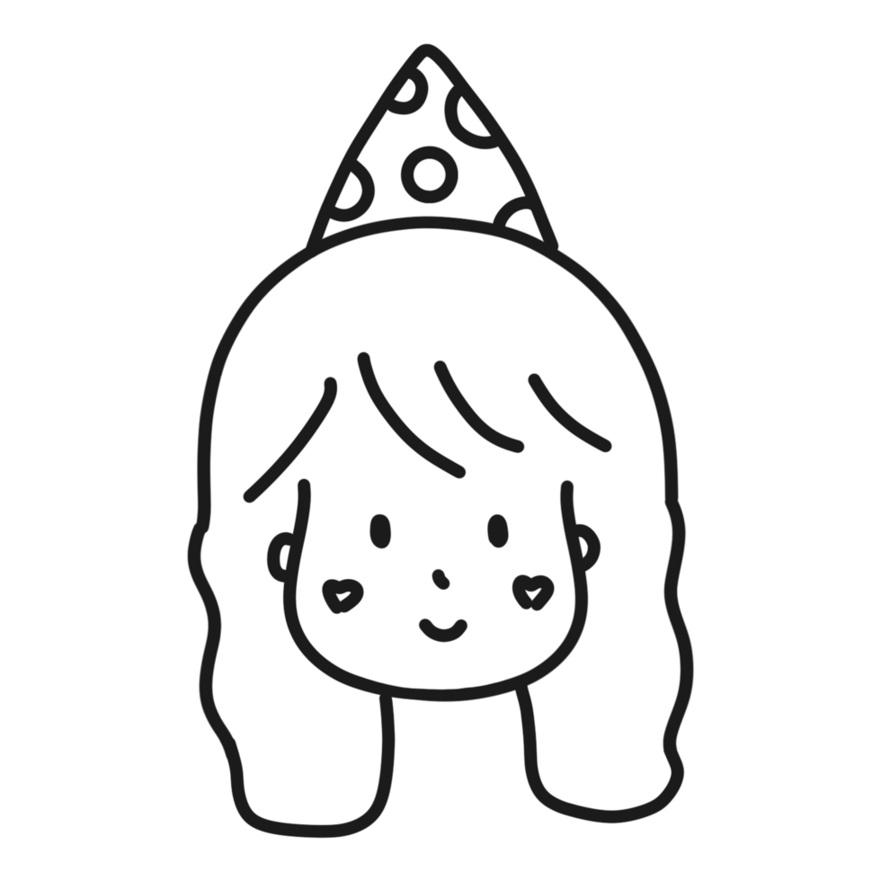cute girl with party hat png